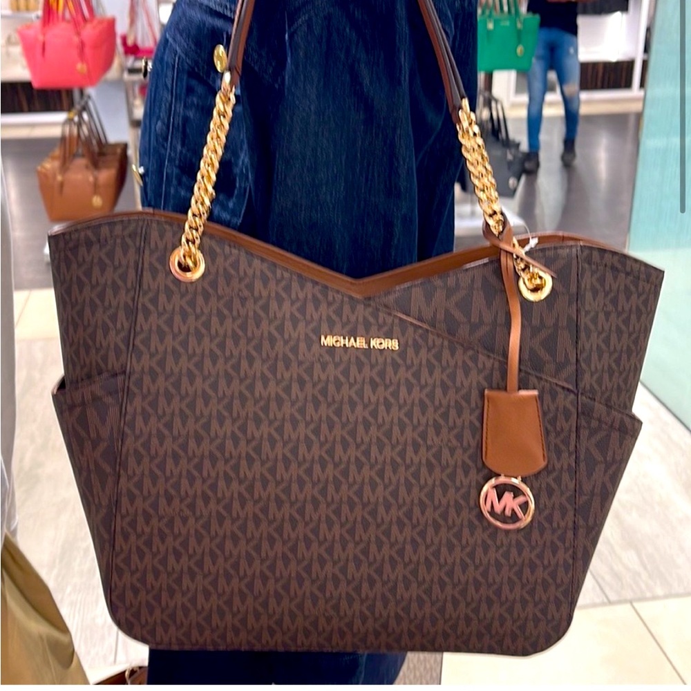 Michael Kors Jet Set Large Signature Logo Shoulder Bag